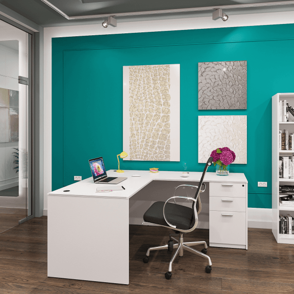 Kai L Shaped Desk with Full Pedestal, 71" x 84" - Image 4
