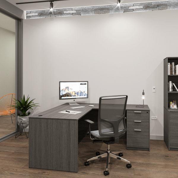 Kai L Shaped Desk with Full Pedestal, 71" x 84" - Image 2