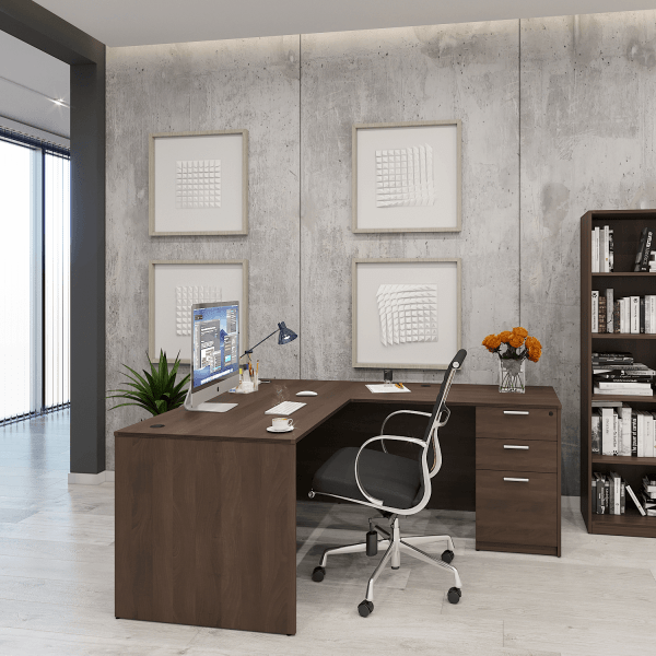 Kai L Shaped Desk with Full Pedestal, 71" x 84" - Image 5