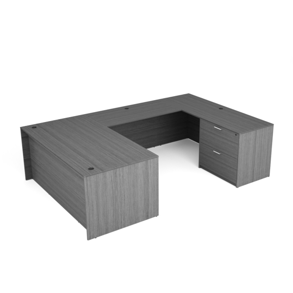 Kai U Shaped Desk with Full Pedestal and Lateral File, 71" x 102" (71″ W Desk, 48″ W Bridge) - Image 2