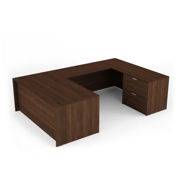 Kai U Shaped Desk with Full Pedestal and Lateral File, 71" x 102" (71″ W Desk, 48″ W Bridge) - Image 3