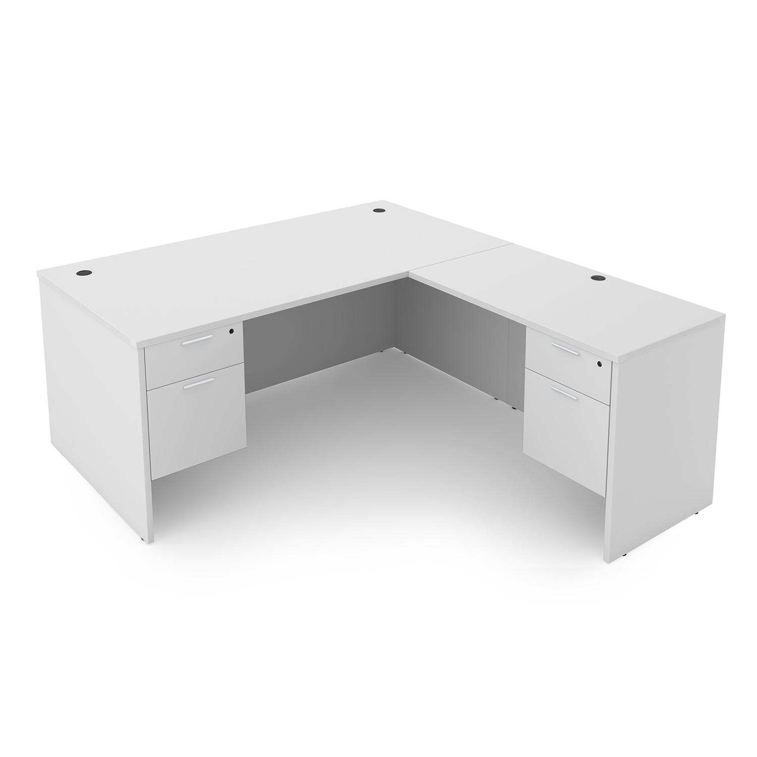 Kai L-Shaped Desk with Double Suspended Pedestals, 66" x 78" - Image 3