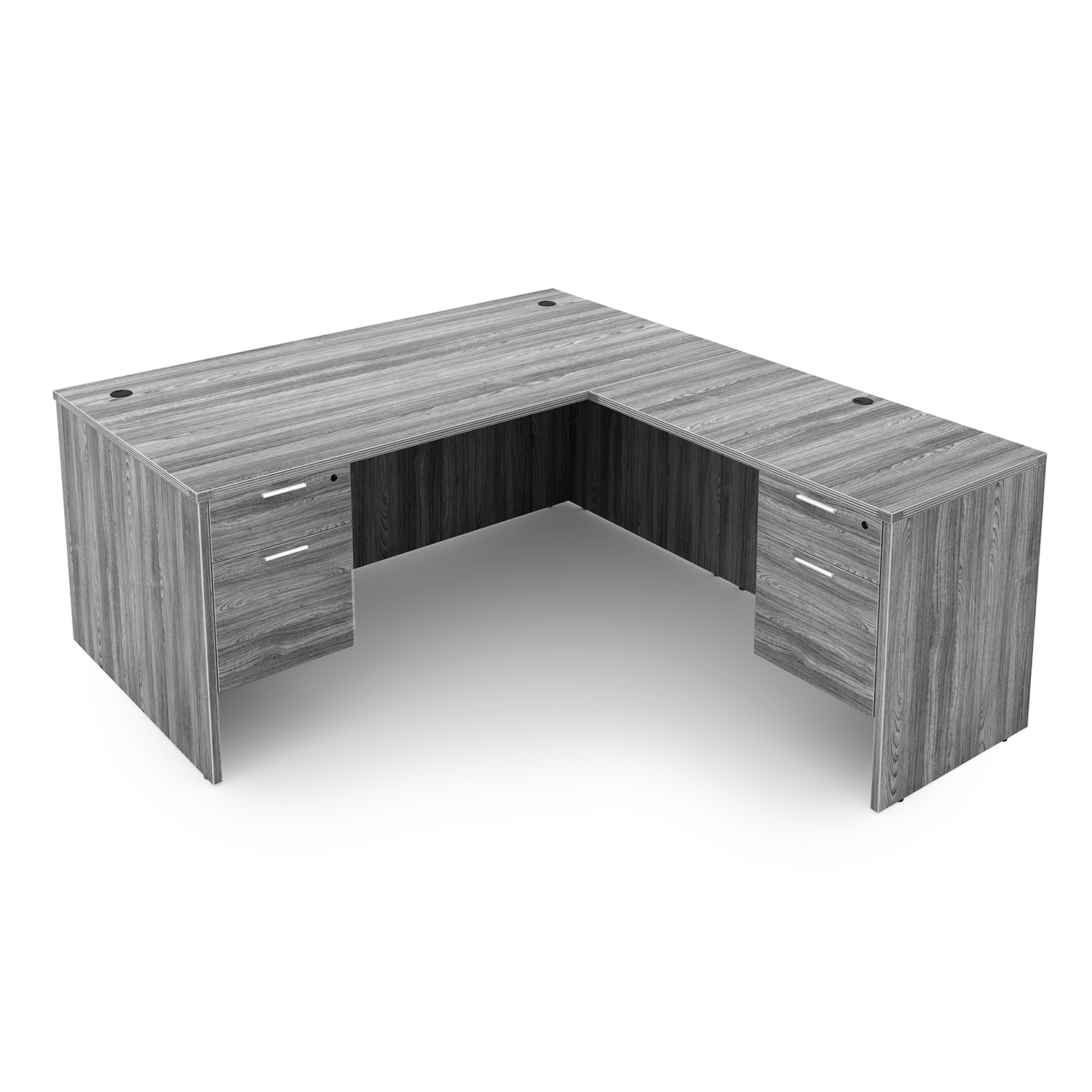 Kai L-Shaped Desk with Double Suspended Pedestals, 66" x 78"