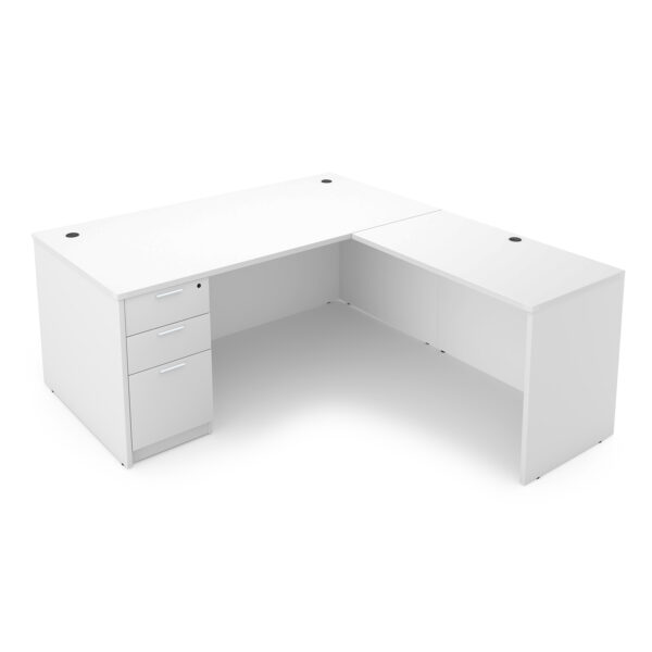 Kai L-Shaped Desk with Single Full Pedestal, 60