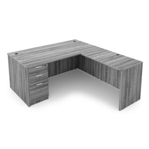 Kai L-Shaped Desk with Full Pedestal, 60" x 78"
