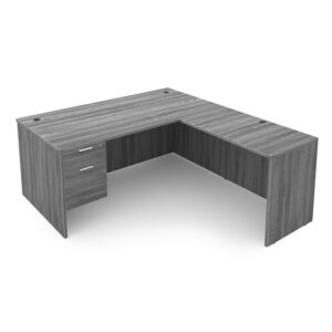 Kai L-Shaped Desk with Single Suspended Pedestal, 60" x 72"