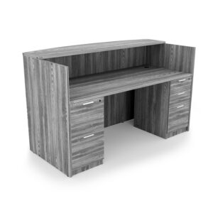 Kai Reception Desk with Double Full Pedestals, 30" x 71"