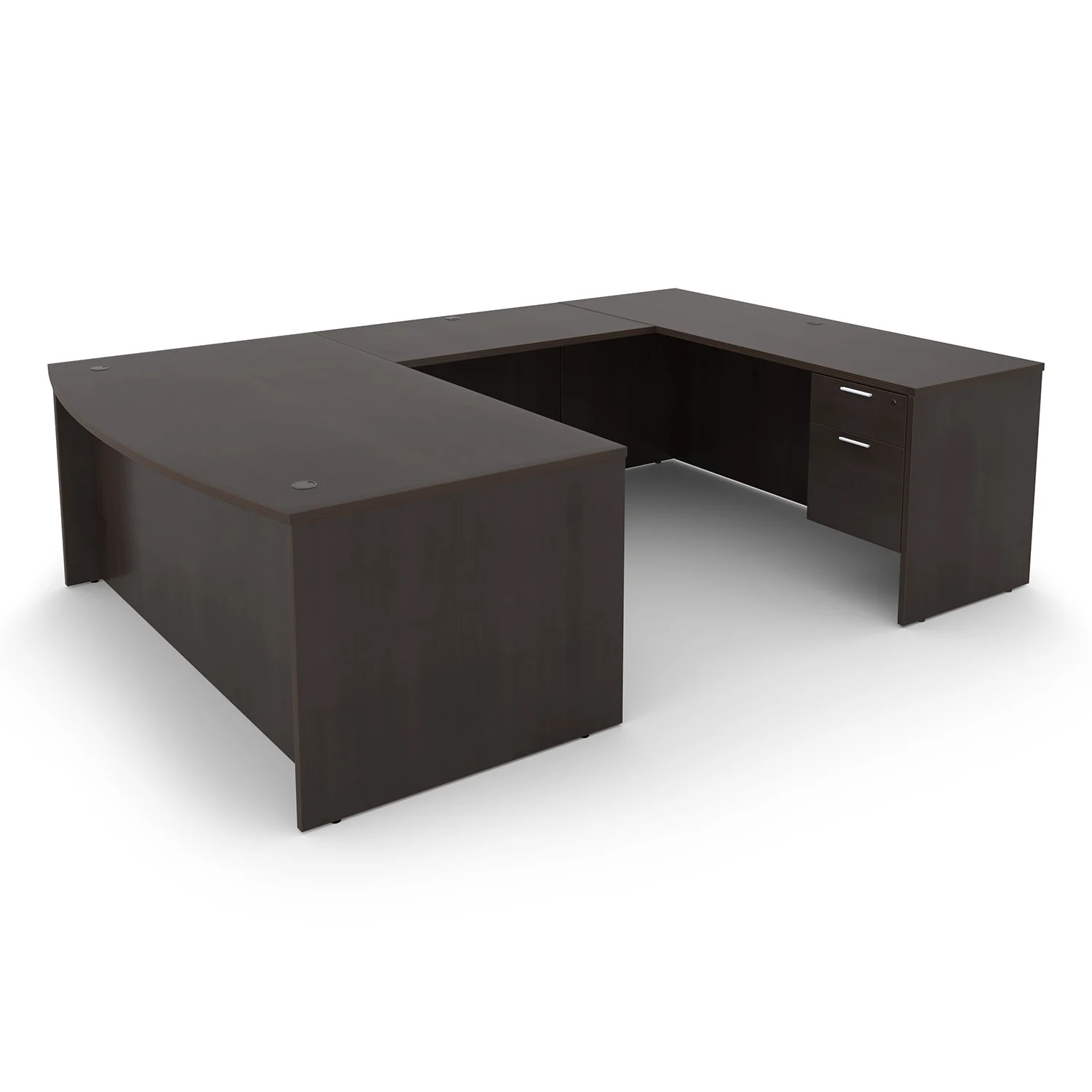 Kai U-Shaped Bow Front Desk with Double Suspended Pedestals, 71" x 102" - Image 3