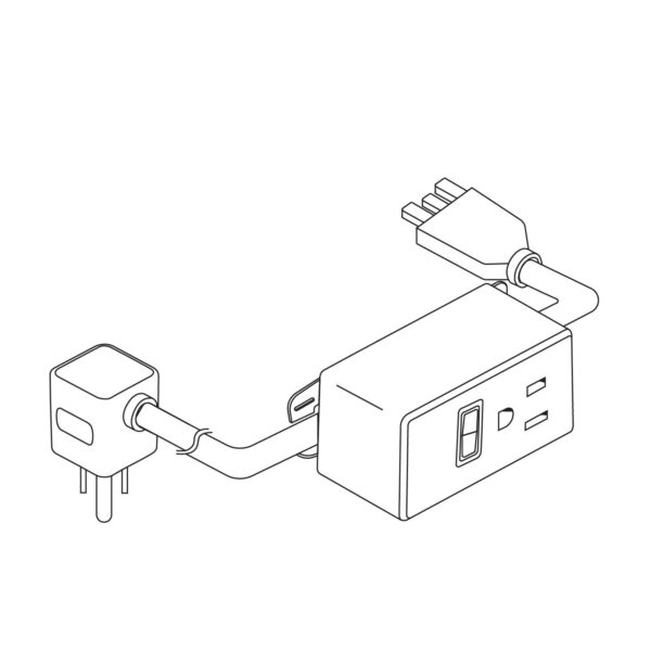 Cord w/ Standard Power Plug for PWR-Link (1 AC Outlet & 1 Female PWR-Link Port), 6 foot