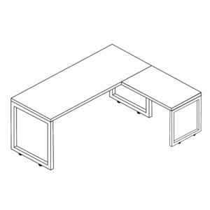 Fusion L-Shaped Metal Leg Desk, 60" x 66"