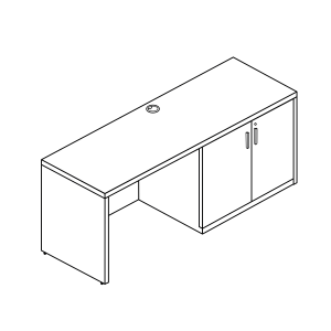 Rayne Credenza with Single Storage Cabinet, 24" x 66"
