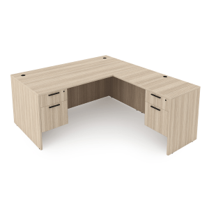 Rayne L Shaped Desk with Double Suspended Pedestals, 66" x 72"