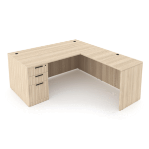 Rayne L Shaped Desk with Full Pedestal, 71" x 78"