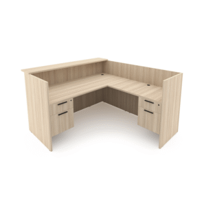 Rayne L Shaped Reception Desk with Double Suspended Pedestals, 71" x 72"