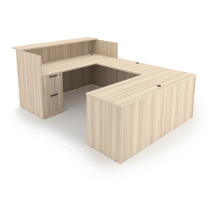 Rayne U Shaped Reception Desk with Double Full Pedestals, 71" x 96"