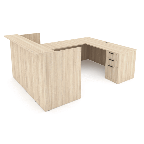 Rayne U Shaped Reception Desk with Double Full Pedestals, 71" x 102" - Image 2