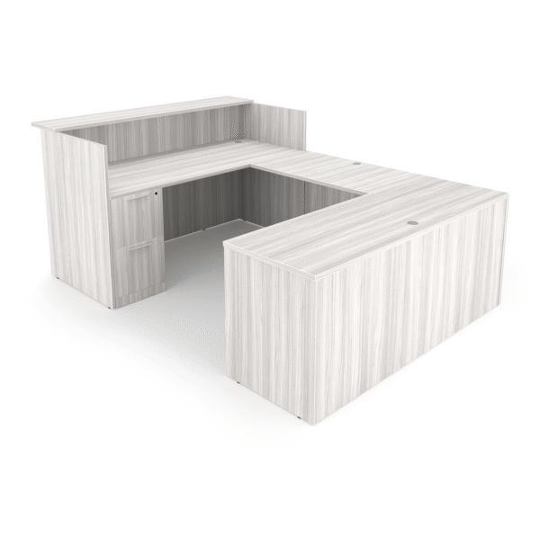 Rayne U Shaped Reception Desk with Double Full Pedestals, 71" x 102" - Image 3