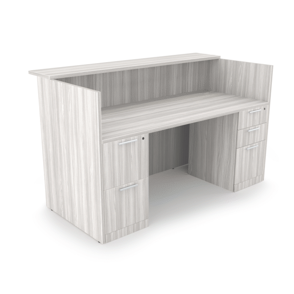 Rayne Reception Desk with Double Full Pedestals, 30" x 71" - Image 2