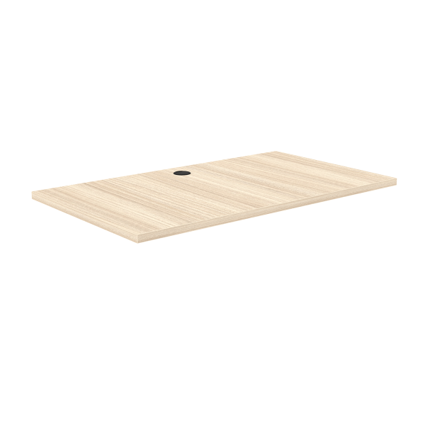 Rayne Non-Fluted Rectangular Worksurface with Single Grommet, 24" x 42"