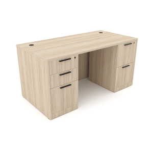 Rayne Rectangular Desk with Double Full Pedestals, 30" x 60"