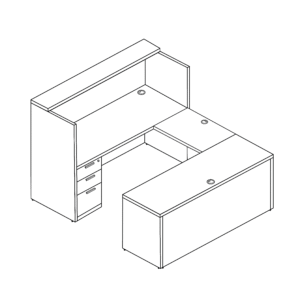 Rayne U Shaped Reception Desk with Full Pedestal and Lateral File, 71" x 96"