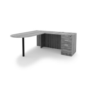 Kai L-Shaped D-Top Desk with Box Box File Pedestal 71" x 84"