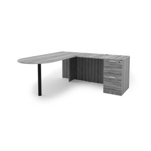 Kai L-Shaped D-Top Desk with File File Pedestal 71" x 72"
