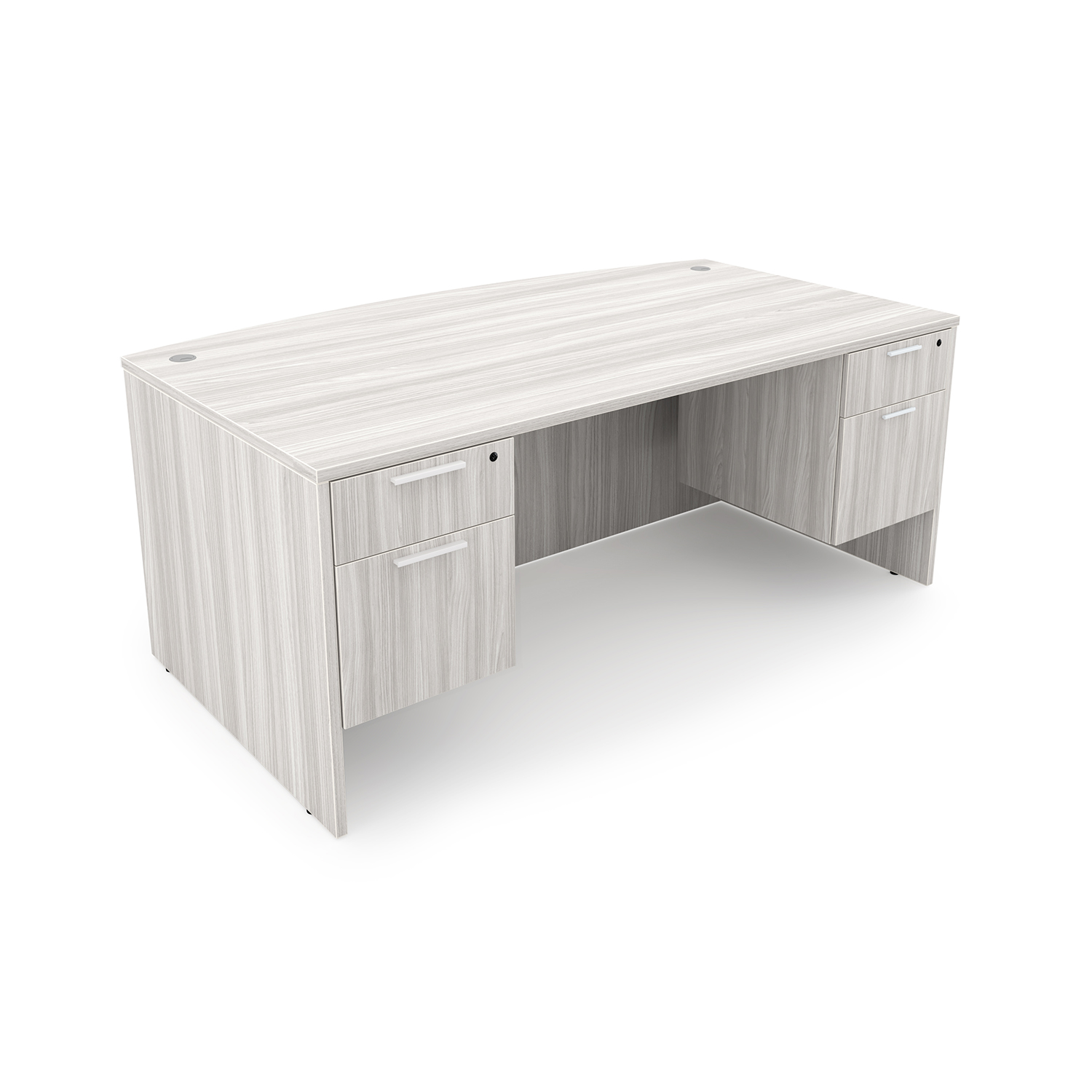 Rayne Bow Front Desk Double Suspended Pedestals, 36" x 71" - Image 4