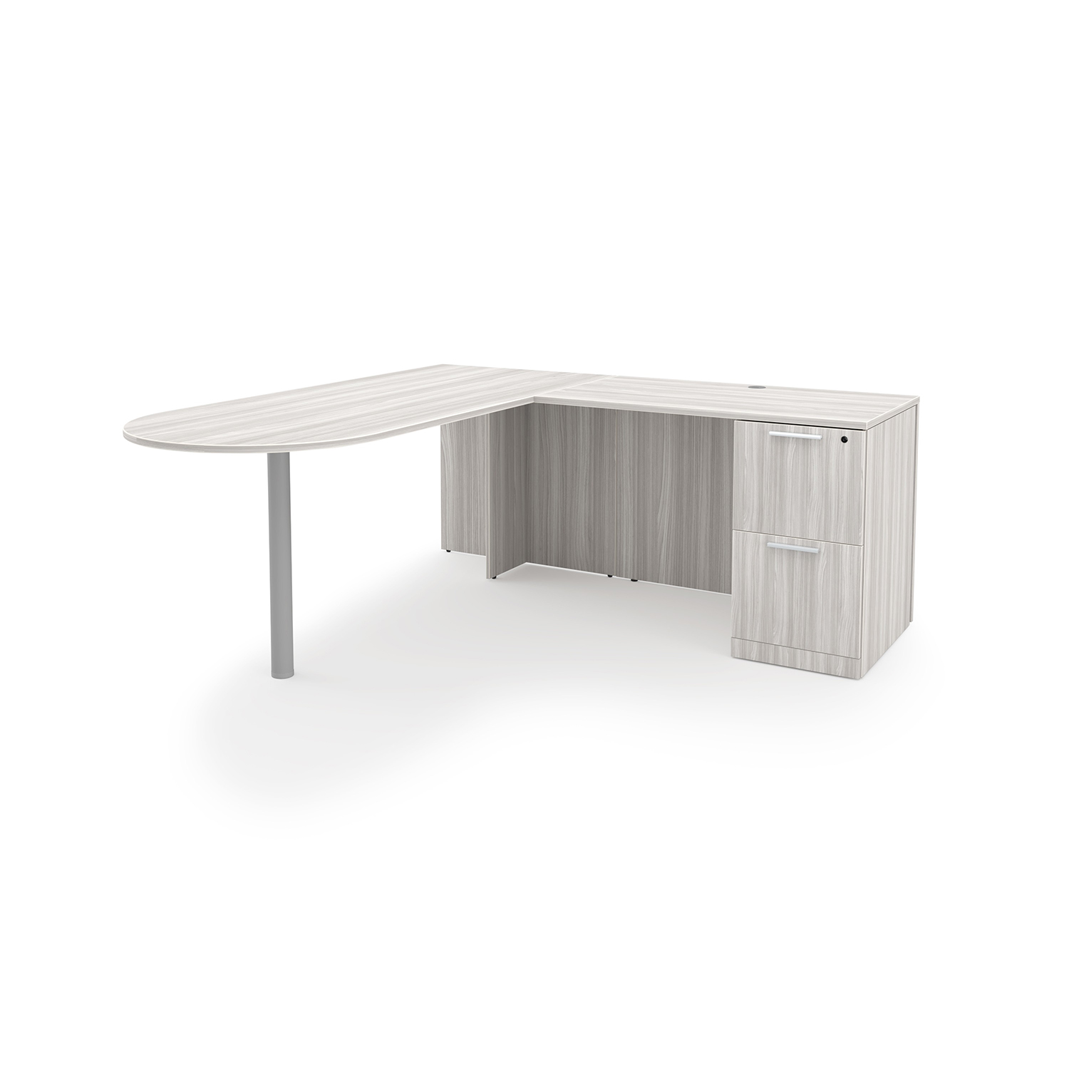 Rayne L-Shaped D-Top Desk with File File Pedestal, 71" x 84" - Image 2