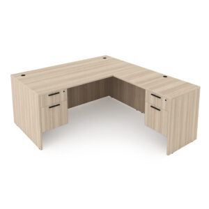 Rayne L-Shaped Desk with Double Suspended Pedestals, 66" x 78"