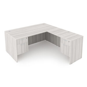Rayne L-Shaped Desk with Double Suspended Pedestals, 66" x 72"