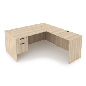 Rayne L Shaped Desk with Single Suspended Pedestal, 60" x 78"