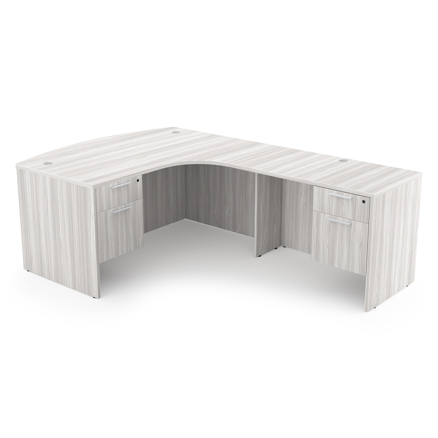 Rayne L-Shaped Extended Corner Bow Front Desk with Double Suspended Pedestals, 71" x 90" - Right-Handed - Image 2