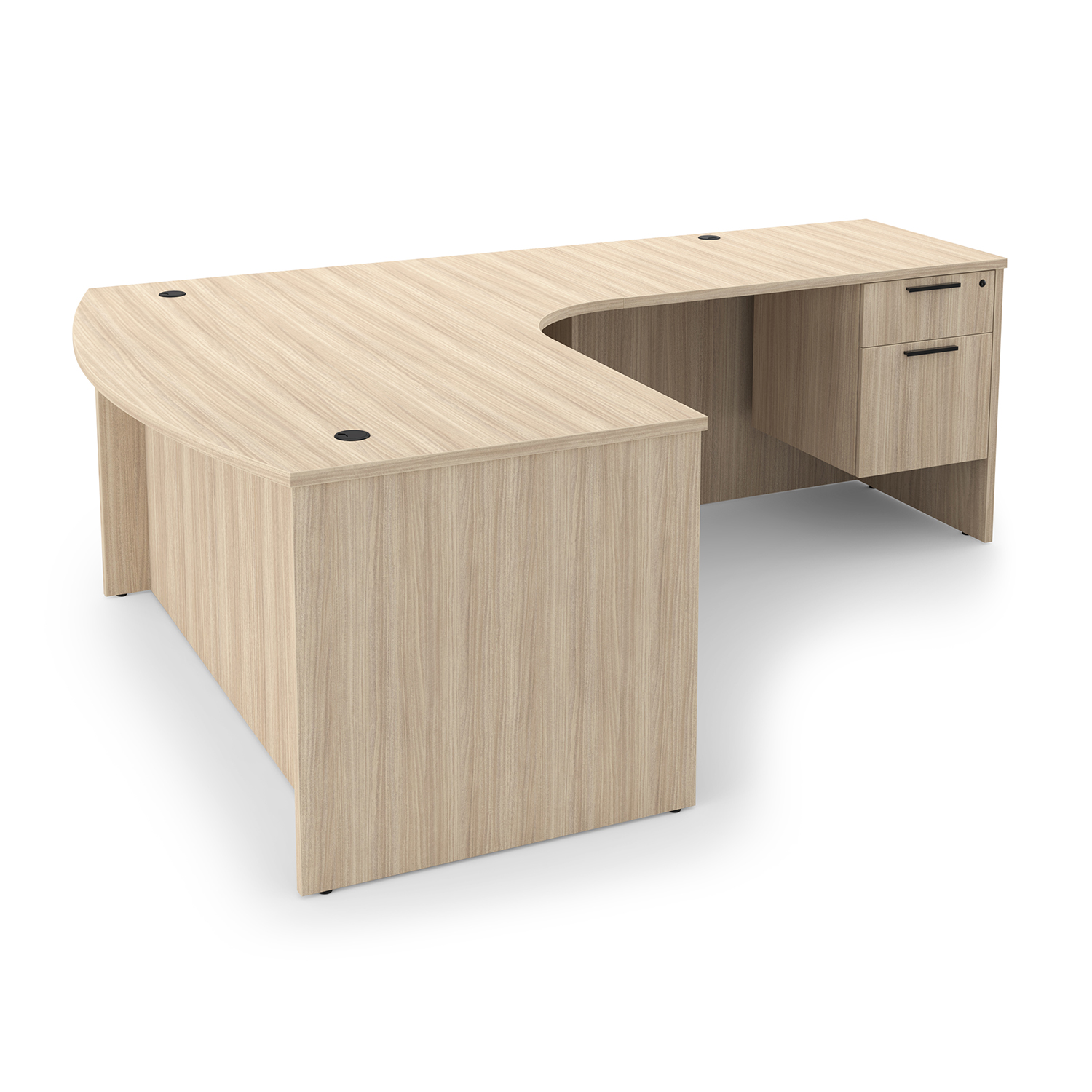 Rayne L-Shaped Extended Corner Bow Front Desk with Double Suspended Pedestals, 71" x 90" - Right-Handed - Image 4