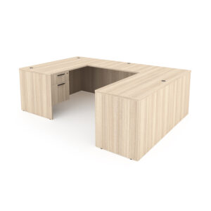 Rayne Reversible U-Shaped Desk with Double Suspended Pedestals, 66" x 102"