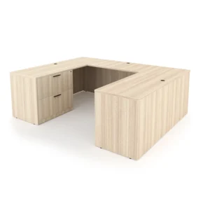 Rayne Non-Handed U-Shaped Desk with Full Pedestal and Lateral File, 66" x 102"