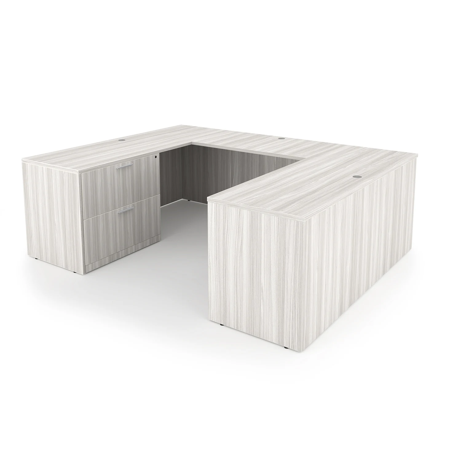 Rayne U-Shaped Desk with Full Pedestal and Lateral File, 71" x 102" (48" Bridge) - Image 2