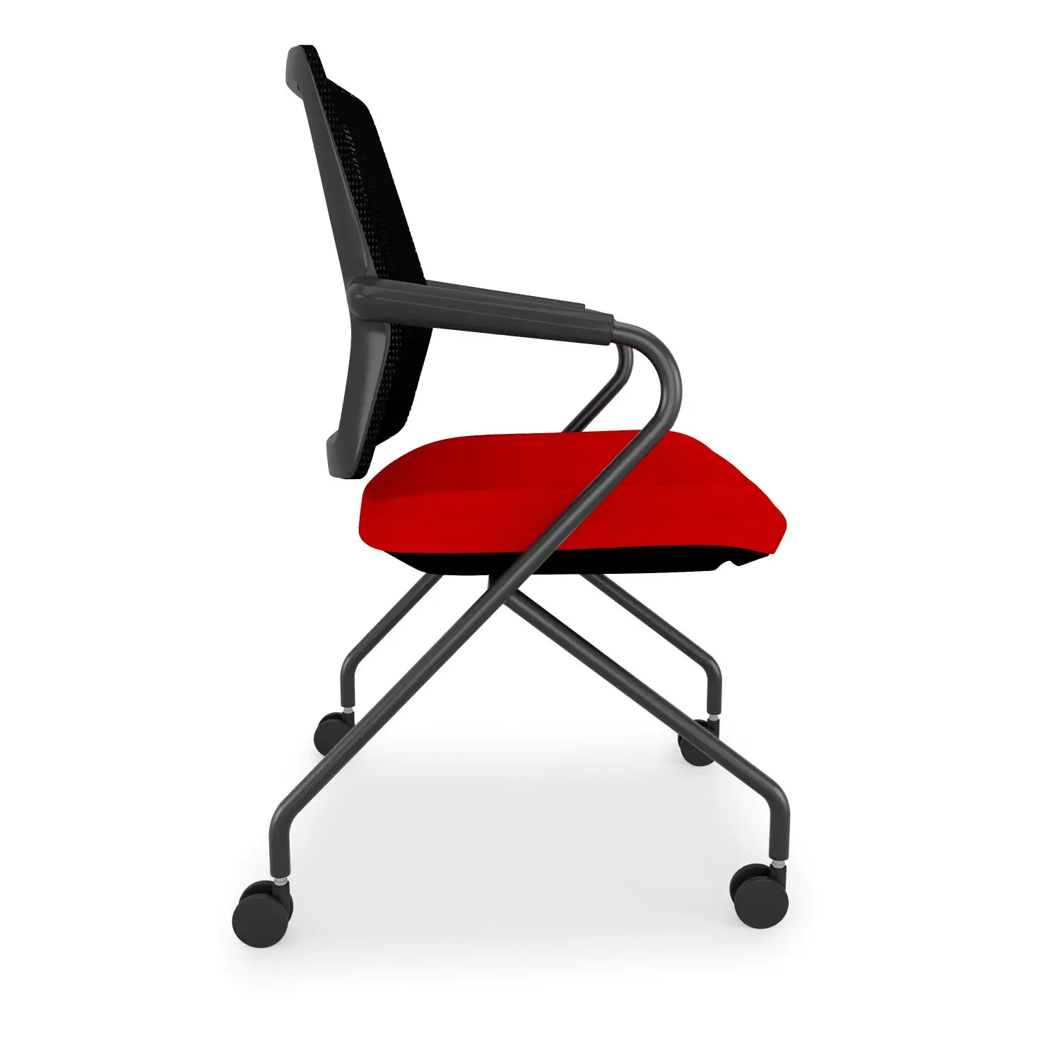 Switch Nesting Chair - Black Mesh Ember Red Seat - Image 3